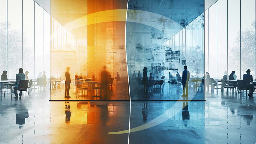 AI generated image for the microsoft 365 business premium vs. e3 blog post